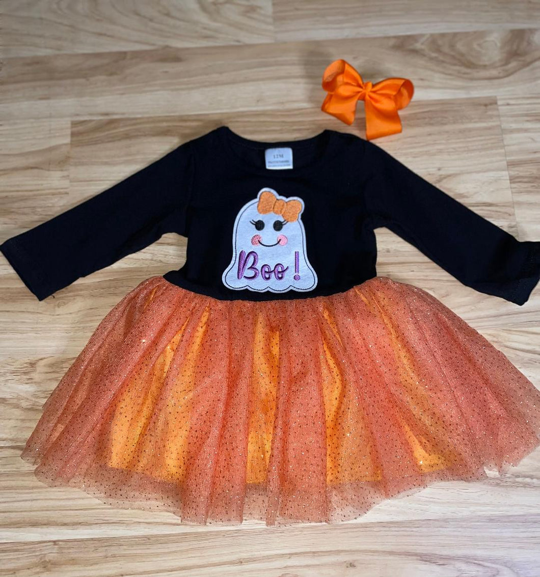 Boo Orange Tutu Dress