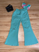 Load image into Gallery viewer, Mint Bell Bottom Denim
