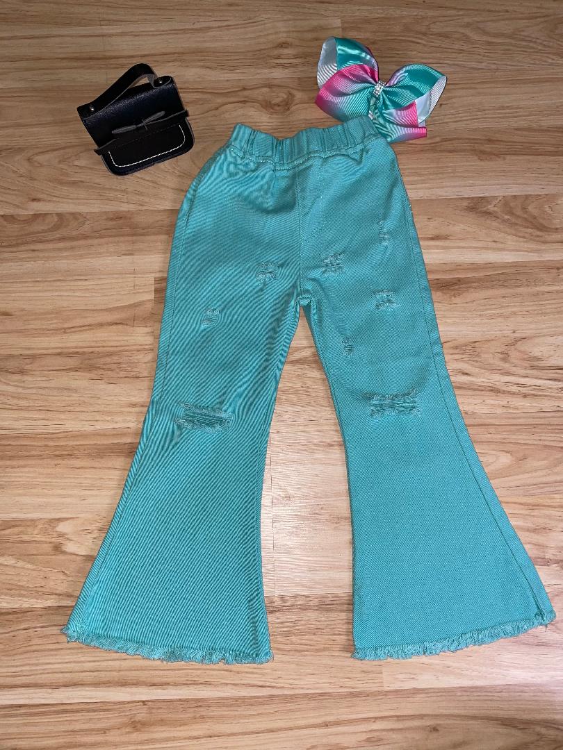 Mint Bell Bottom Denim