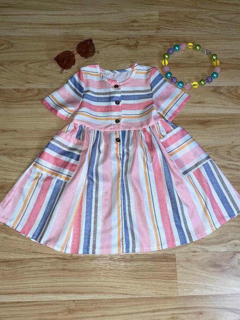 Stripe Button Dress