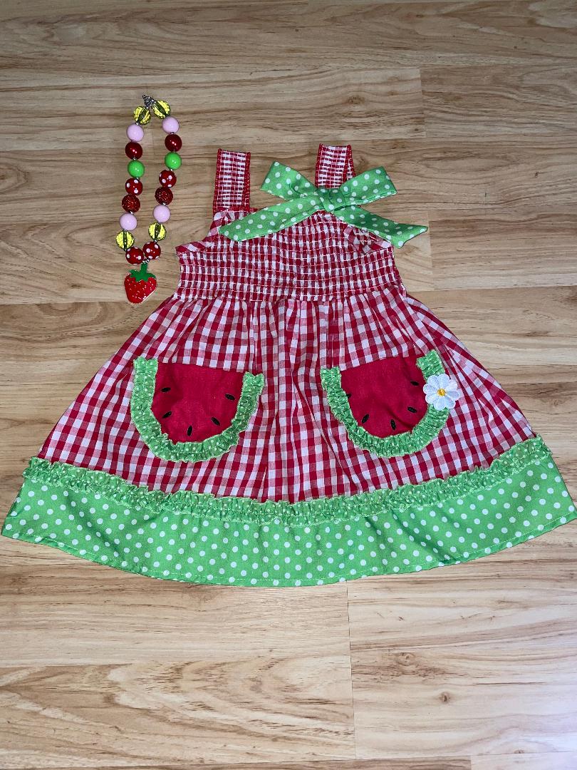 Watermelon Plaid Dress